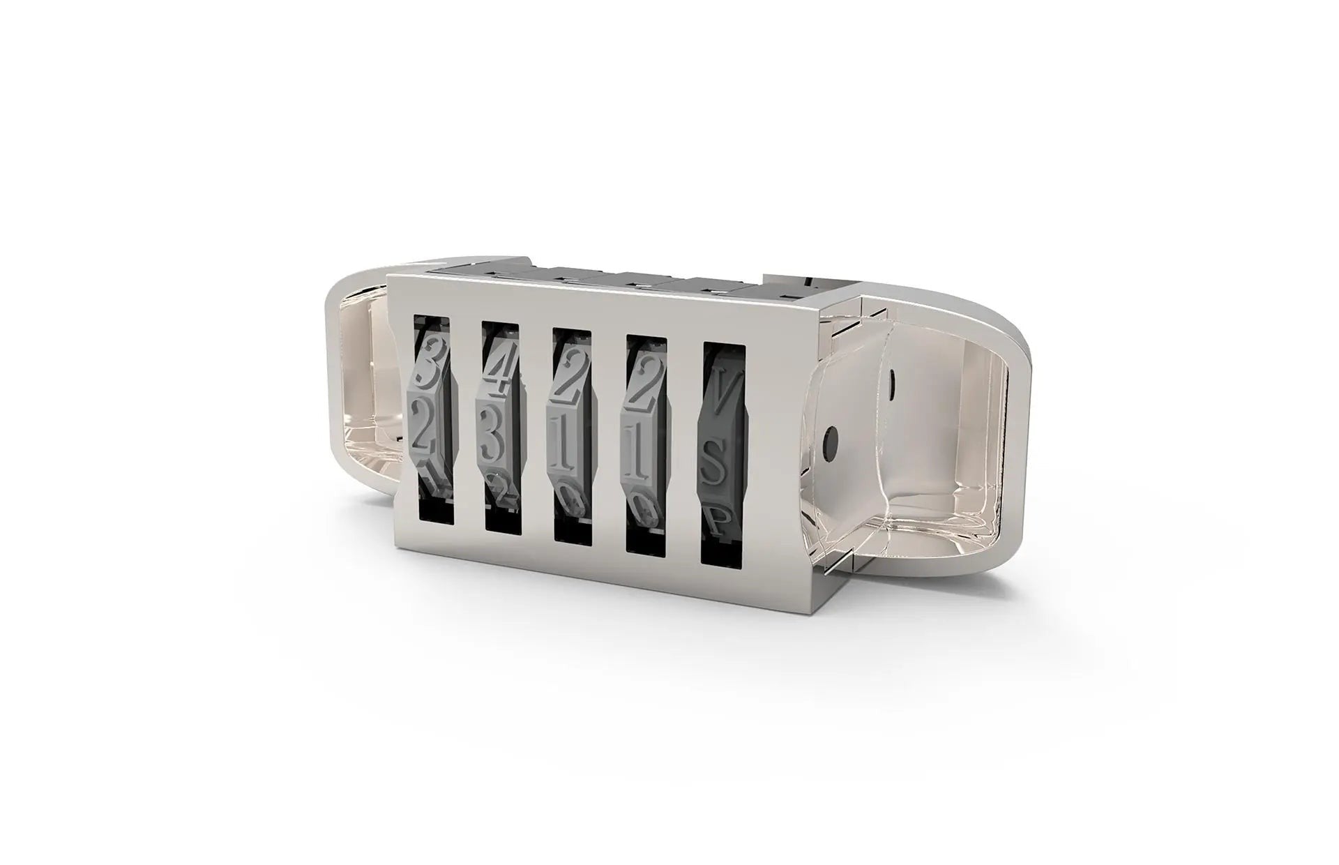 Mechanische teller van verzilverd metaal.