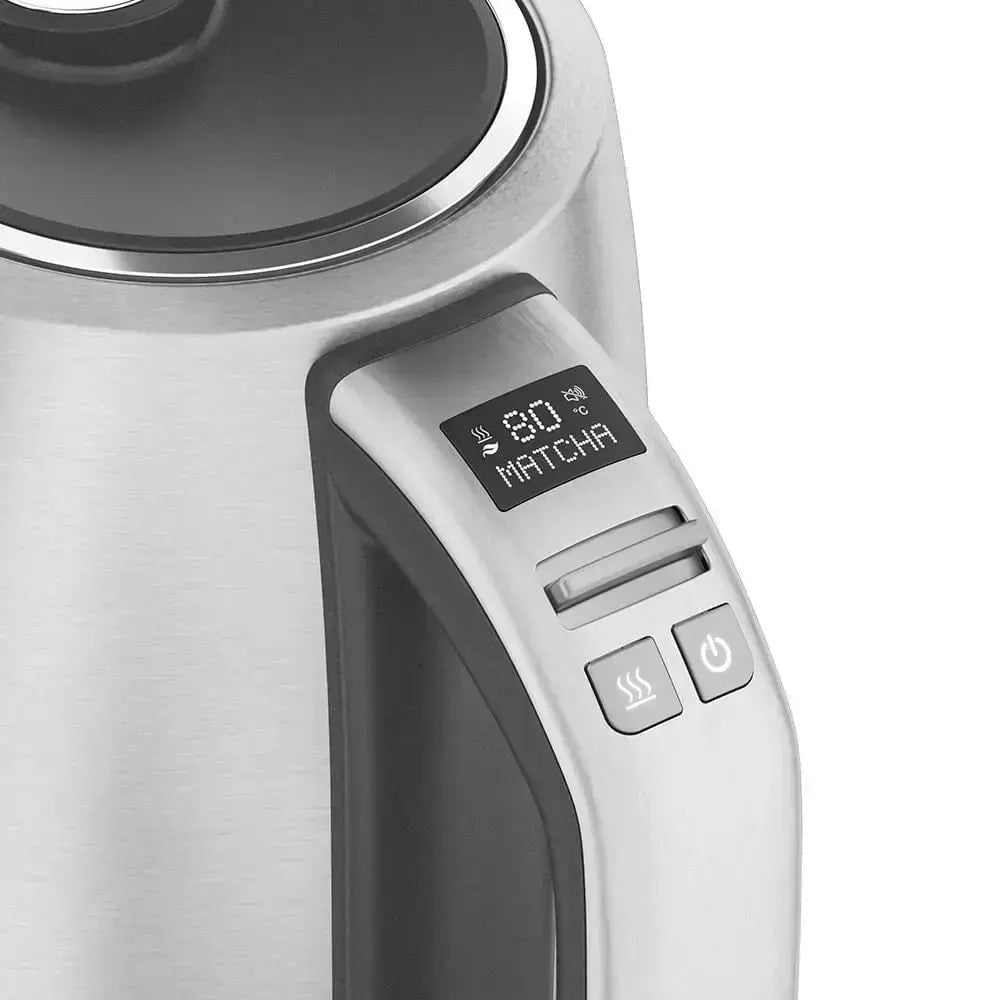 Waterkoker met display met 80°C en "Matcha".