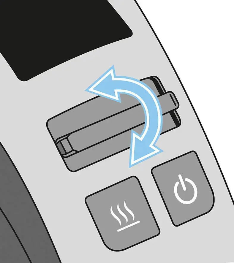 Schuifregelaar en knoppen van een elektronisch apparaat.