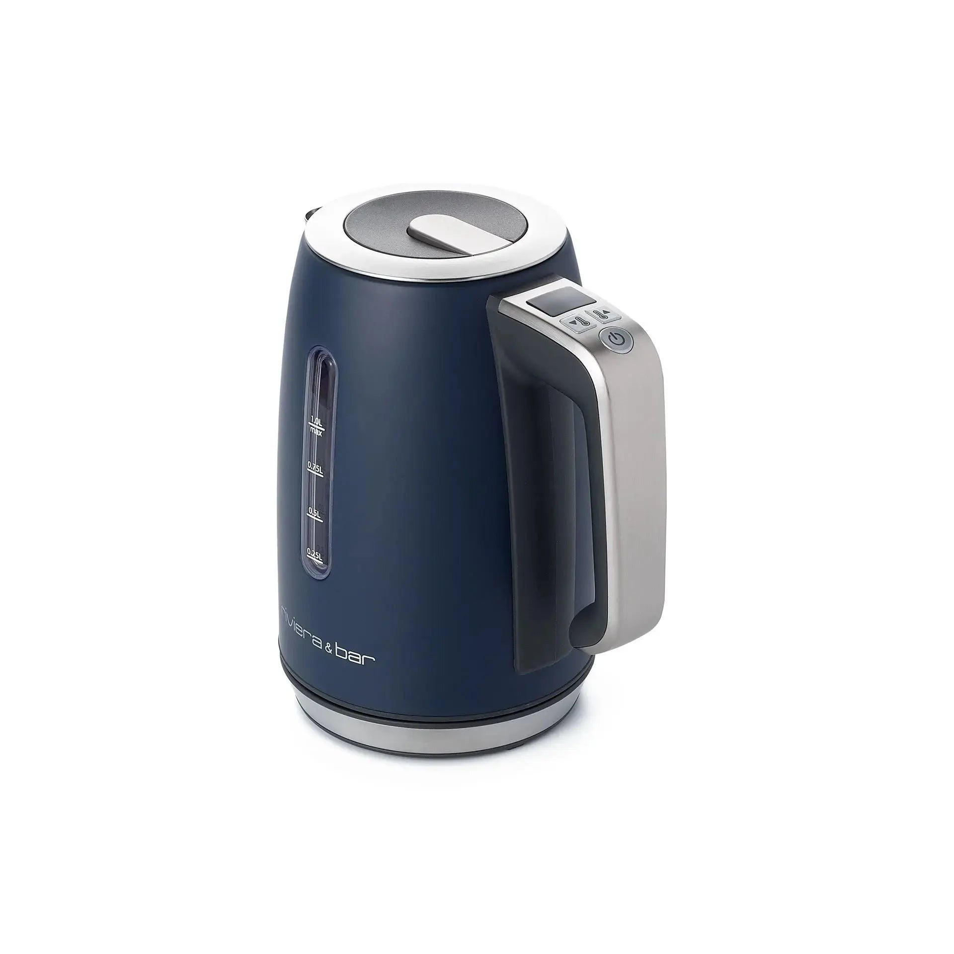 Blauwe elektrische waterkoker.