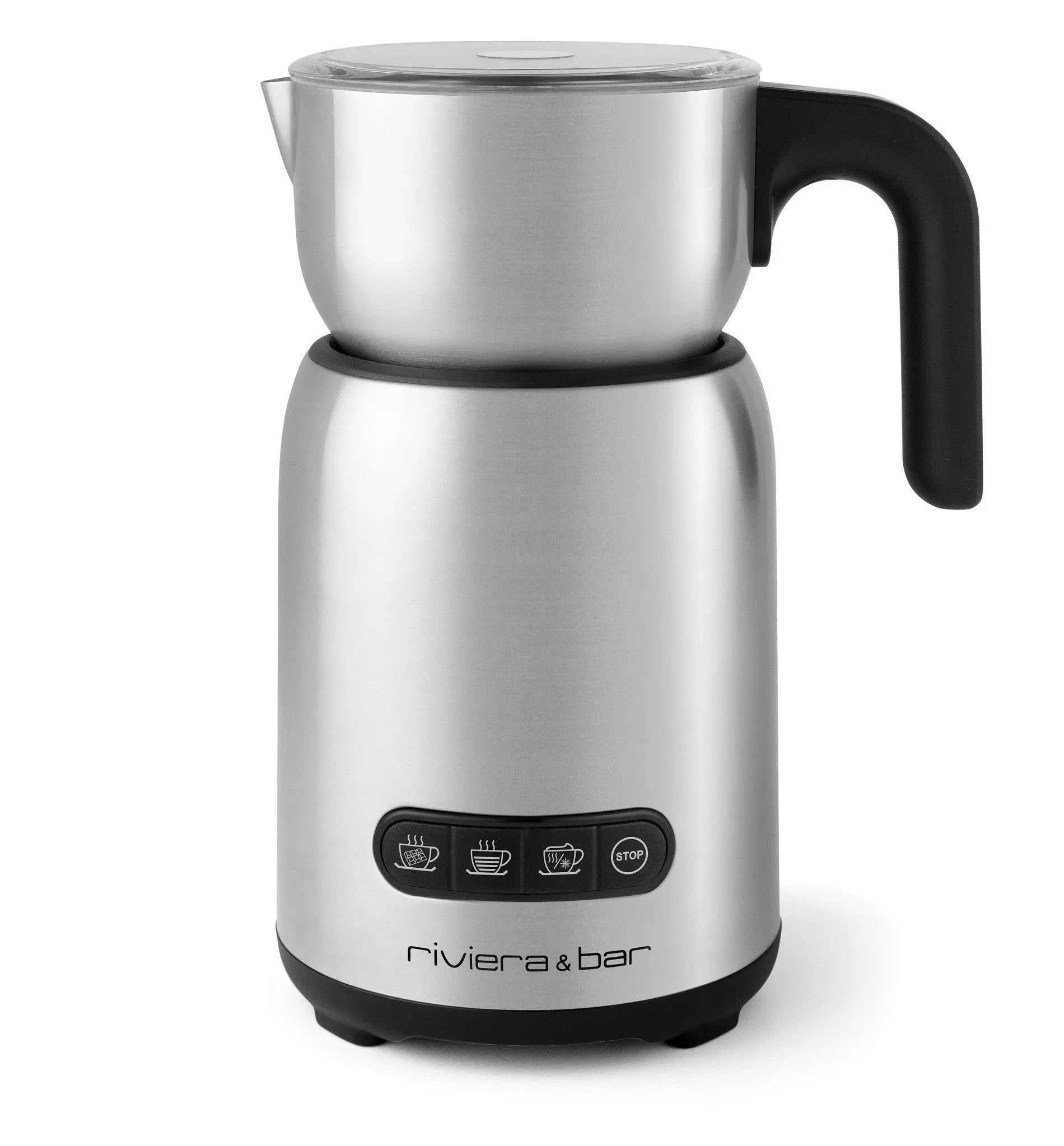 Zilveren melkopschuimer Riviera & Bar.