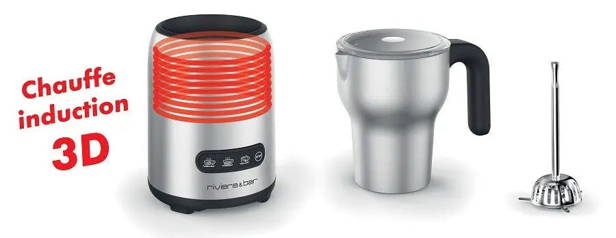 Roestvrijstalen elektrische melkopschuimer.