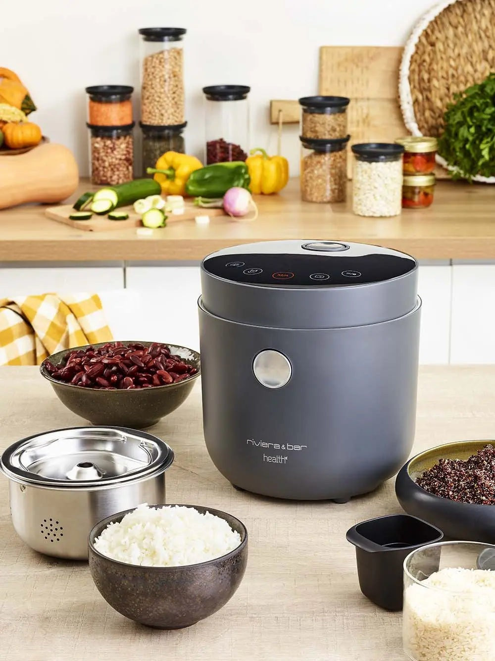 Keuken: snelkookpan Riviera & Bar, ingrediëntenschalen.