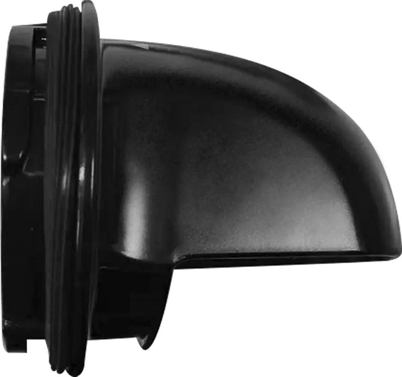 Zwarte gebogen plastic slang.