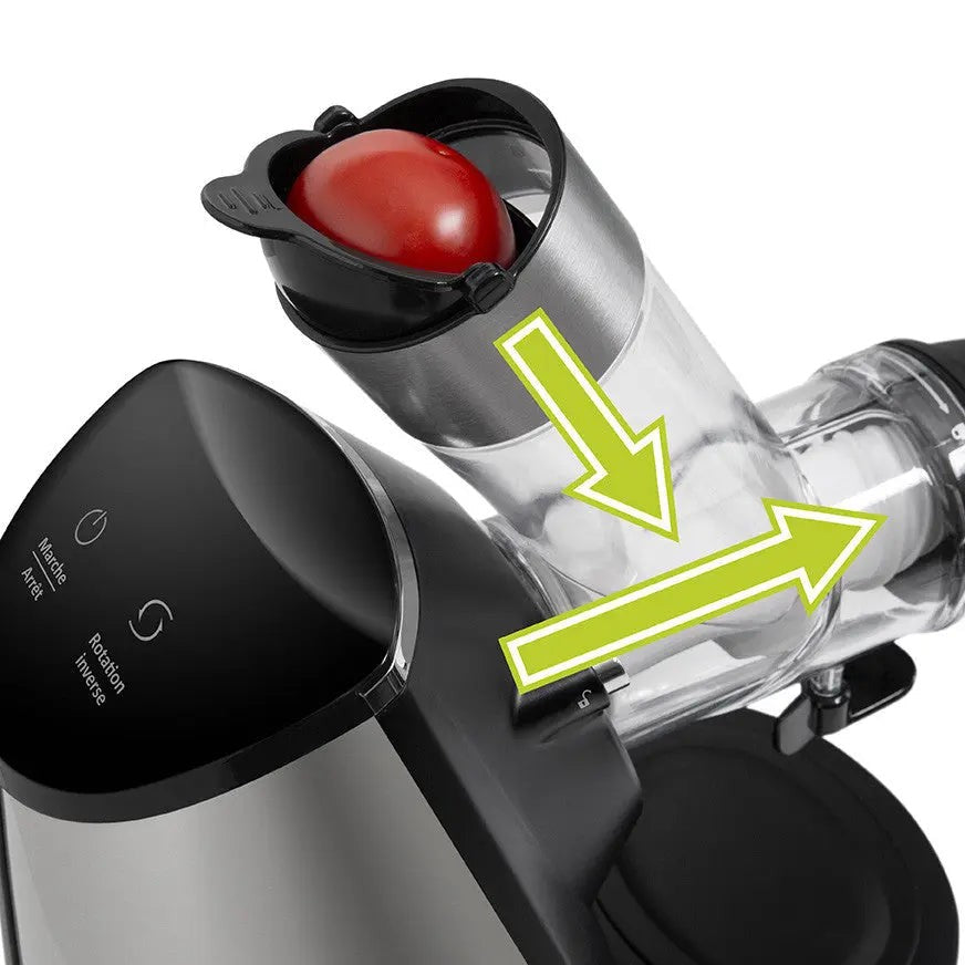 Sapcentrifuge met pijlen die het proces aangeven.