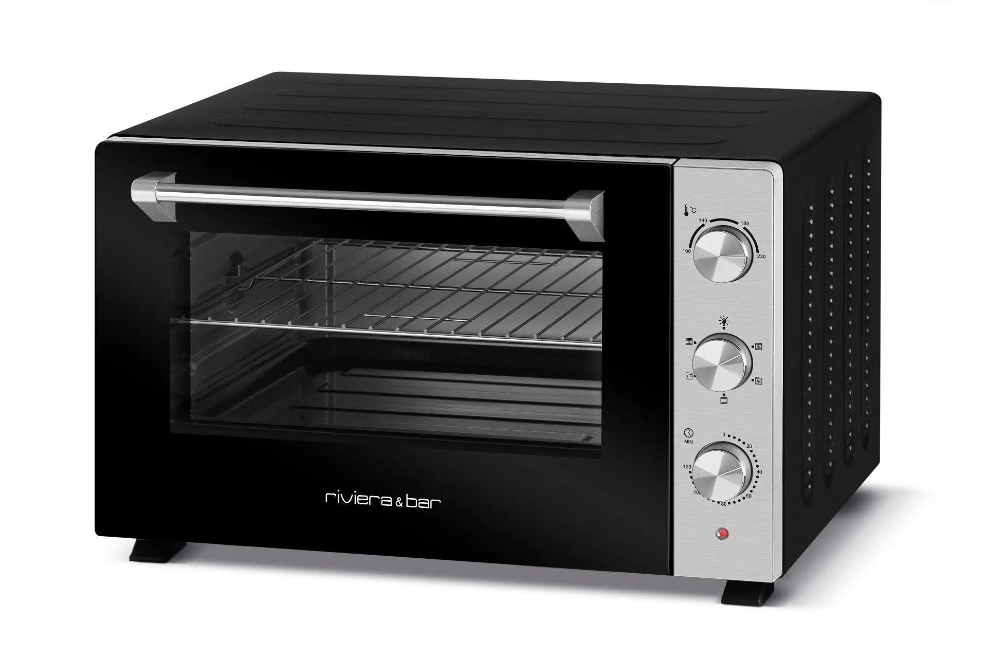Zwart met zilveren multifunctionele oven.