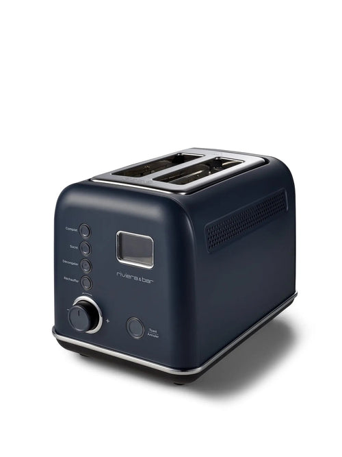 Here are the bounding box detections:
  ```json
  [
  {"box_2d": [337, 154, 838, 871], "label": "dark blue toaster"}
  ]
  ```