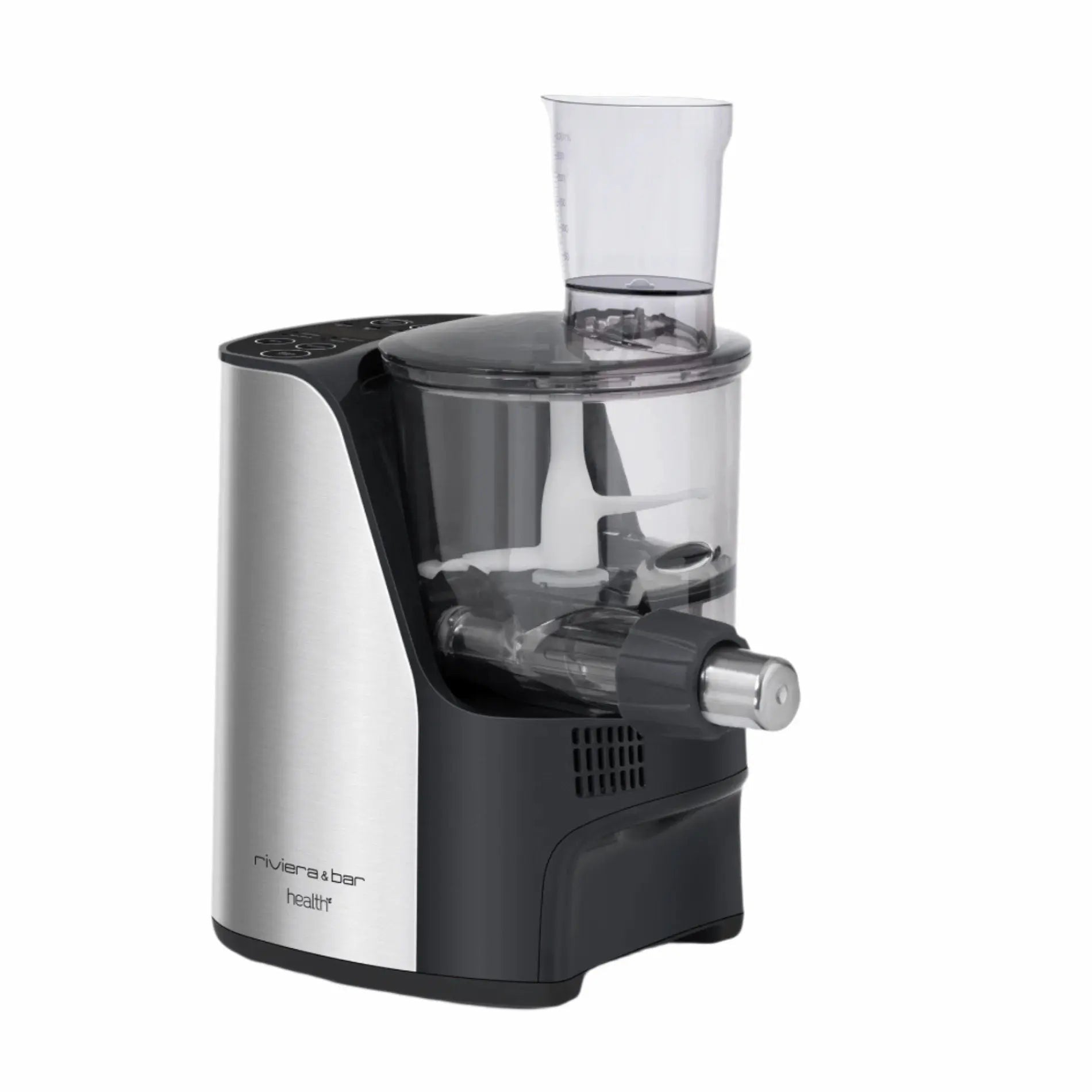 Elektrische pastamachine in zilver en zwart.