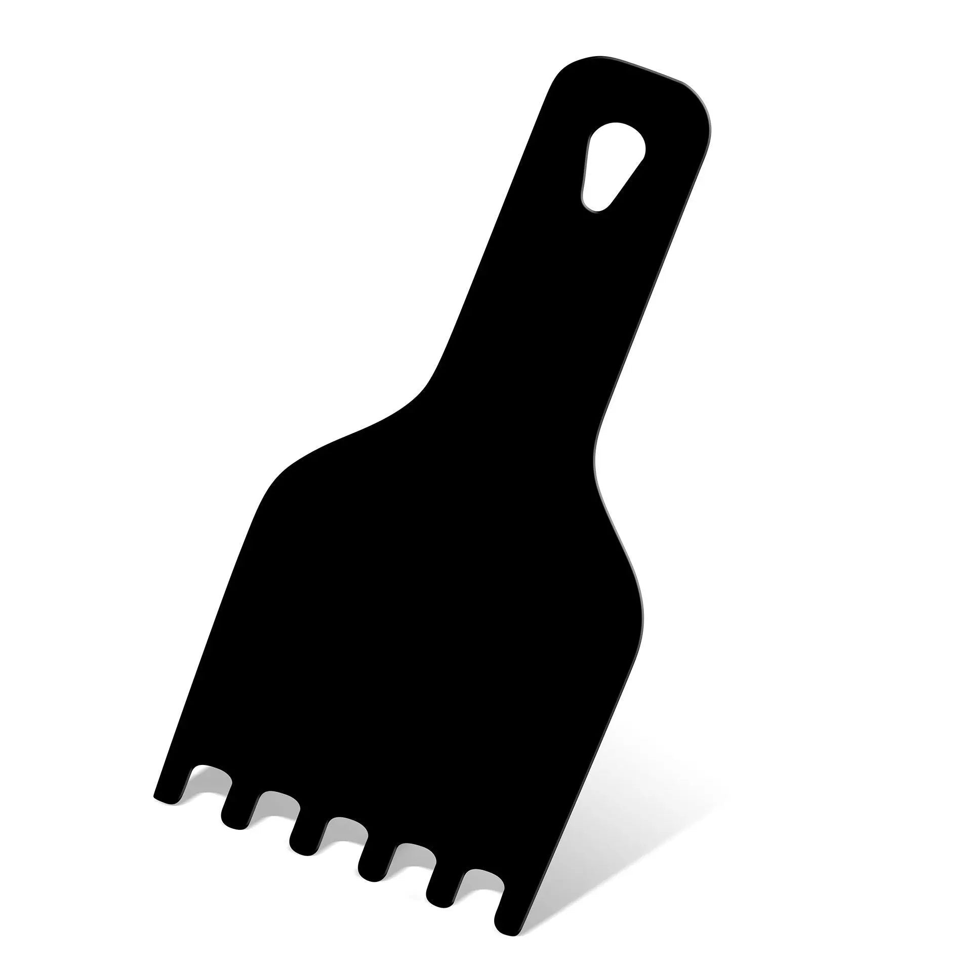 Zwarte plastic schraper.