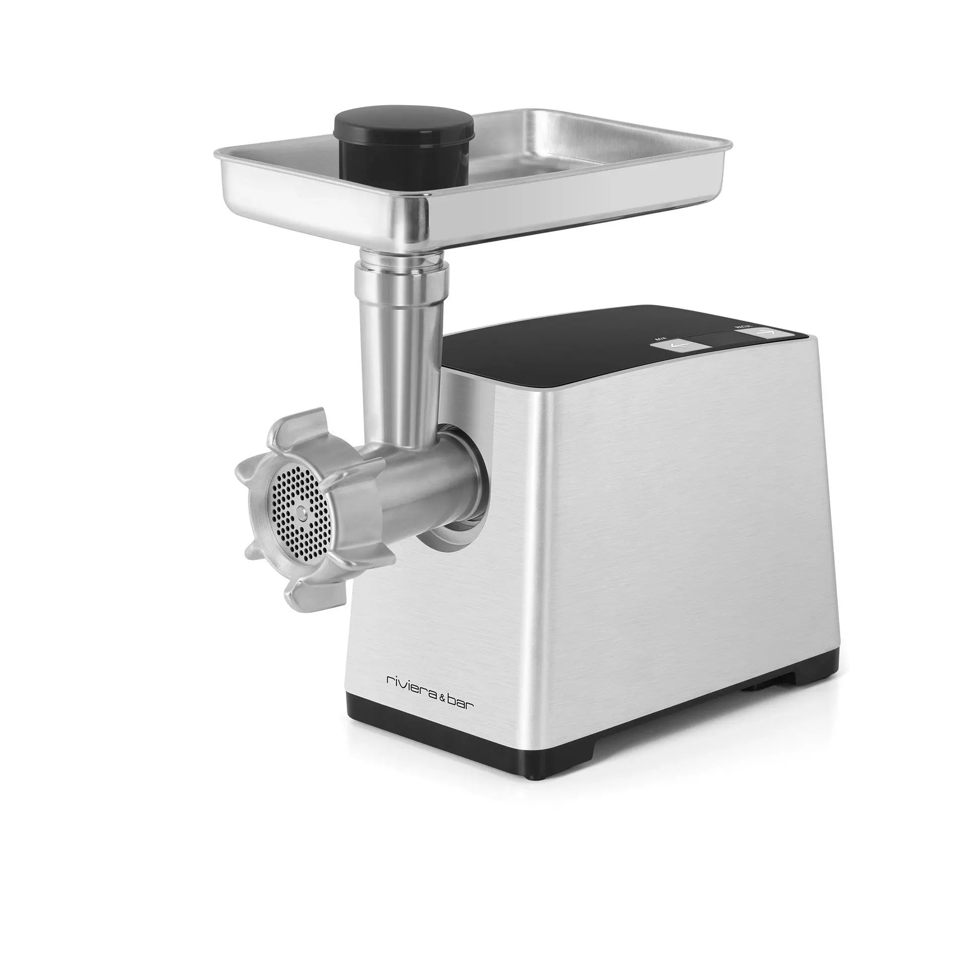 Roestvrijstalen elektrische vleesmolen.