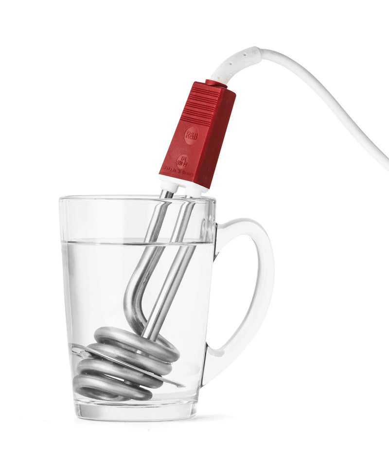 Thermoblok voor onderweg in een glas water.